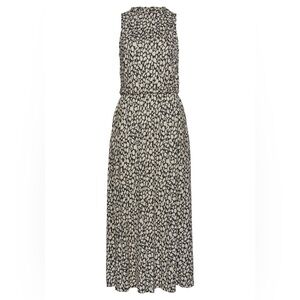 LASCANA Black Printed High Neck Maxi Dress Size 10 Animal Print Stretchy Chic